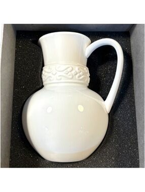 Katy Briscoe Home White China Pitcher NEW